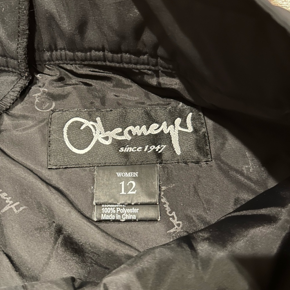 Vintage Obermeyer Skiwear Insulated Pants Black Women's Size 12 Stirrup Snow - Picture 6 of 9